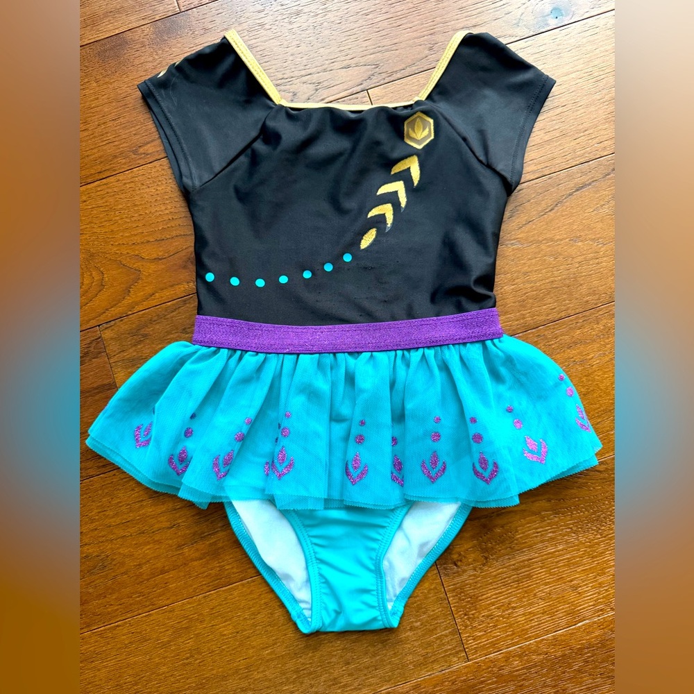 Kids Swim Dress with Skirt - Black and Blue